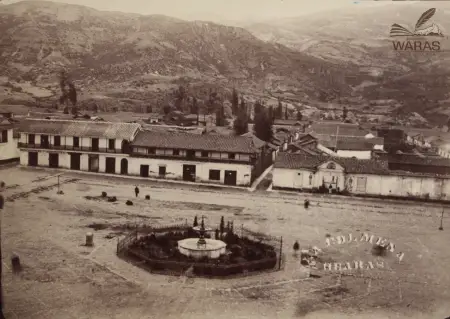 Antigua Plaza Mayor de Huaraz: lado oeste con la cárcel